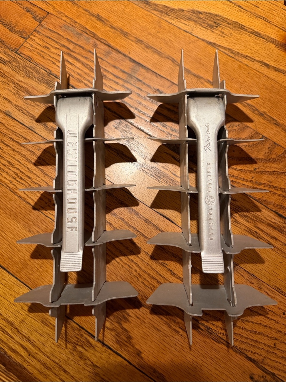 Vintage ice cube tray inserts, from Westinghouse & General Electric “Mini-cube”